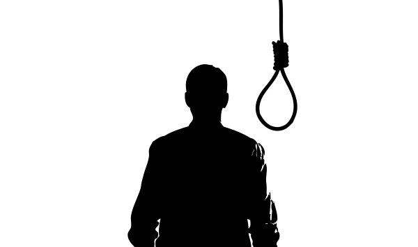 Силуэт повешенного человека