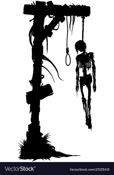 Повешенный на белом фоне