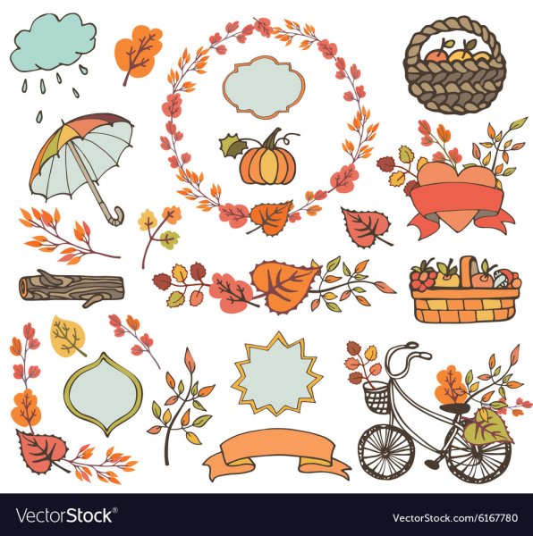 Наклейки на тему осень