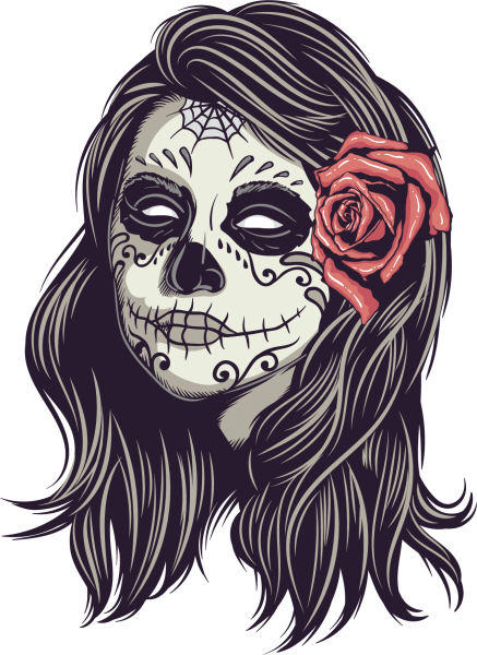 Страшное лицо на прозрачном фоне