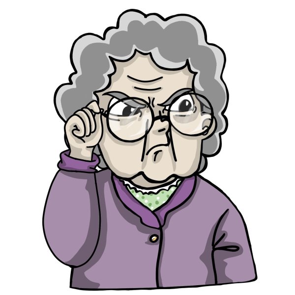 Стикер старушка