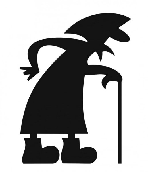 Наклейка на авто бабка с клюкой