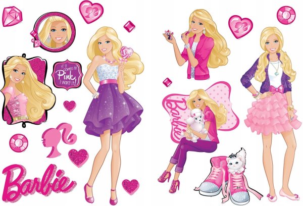 Барби наклейки круглые