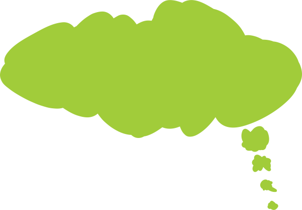 Облако мыслей на зелёном фоне