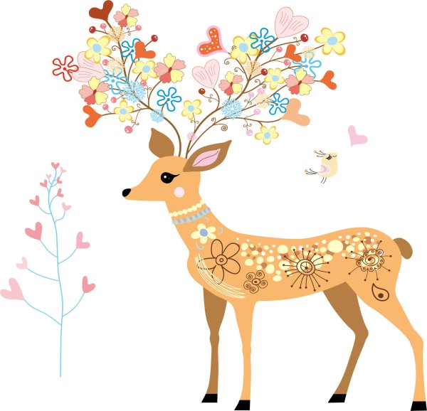 Интерьерная наклейка Оленята