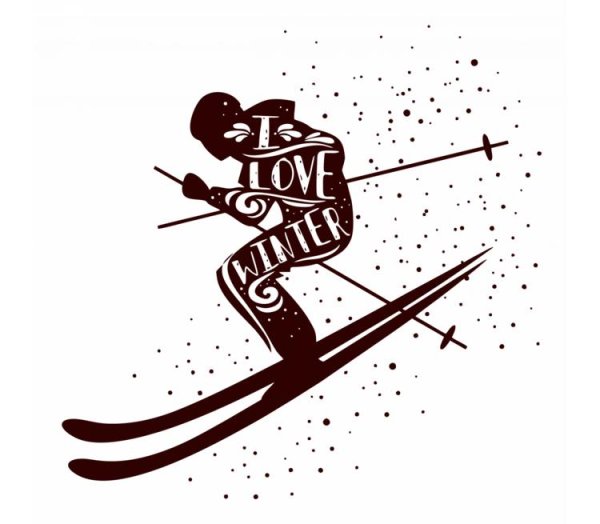 Трафарет горнолыжника