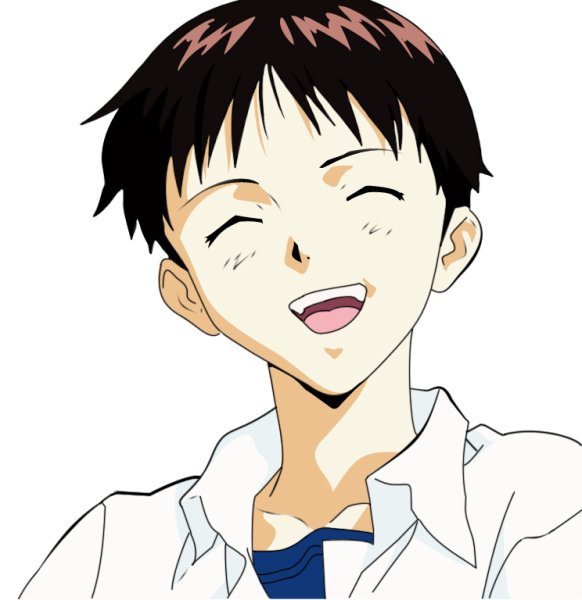 Синдзи Икари улыбается