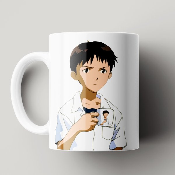 Синдзи Икари с кружкой