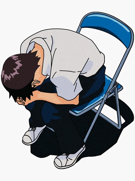 Евангелион Манга Синдзи на стуле