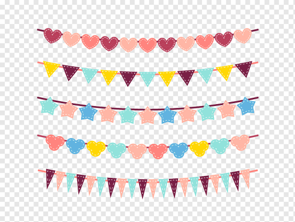 Праздничные флажки рисование