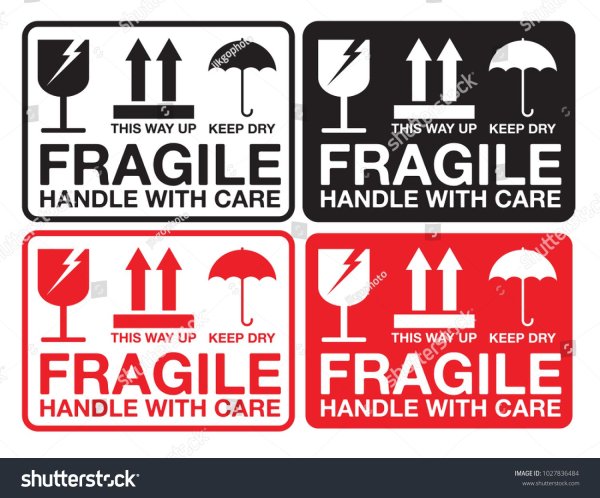 Осторожно хрупкий товар значок