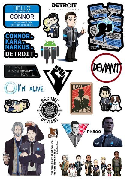 Детройт стикер пак