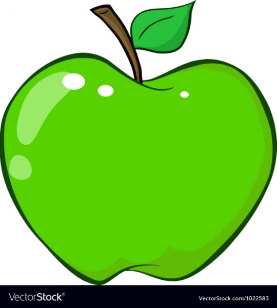 Яблоко контур зеленое