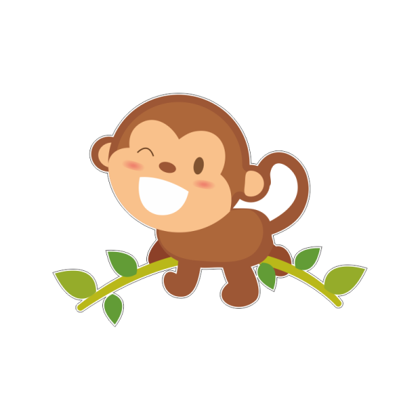 Наклейки "обезьянка"