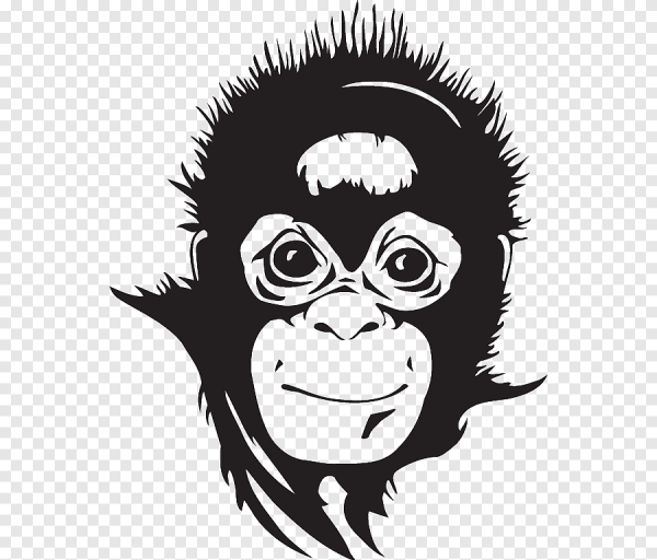 Трафарет лица обезьяны