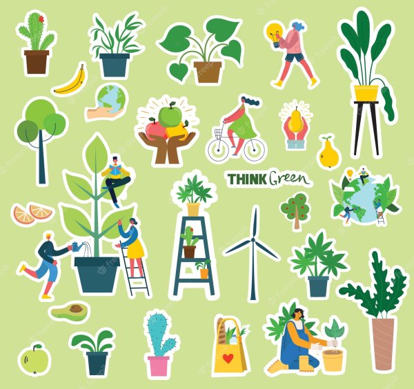 Наклейка зеленая эко