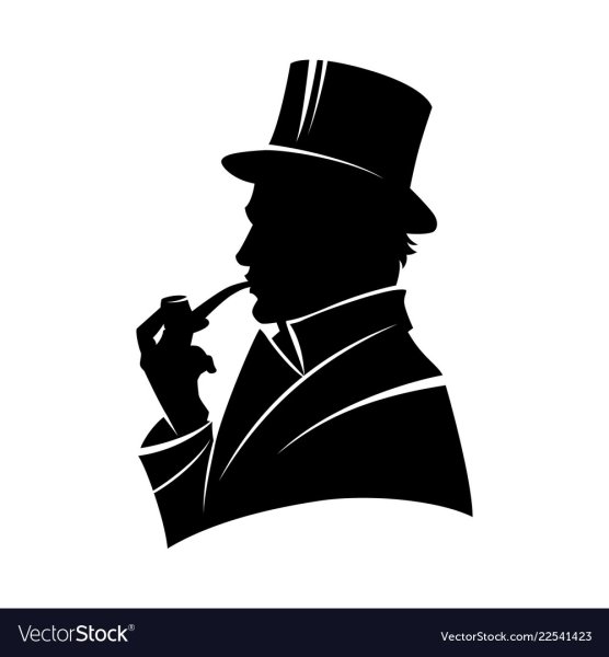 Лицо мужчины в шляпе силуэт