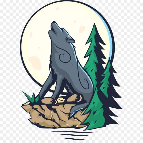 Волк воет мультяшный