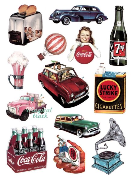 Наклейки в стиле ретро