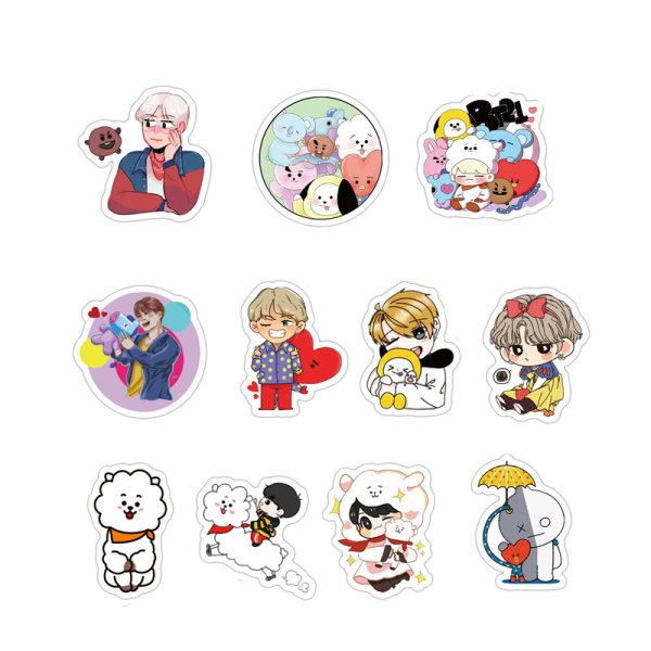 Стикеры bt21 BTS чб