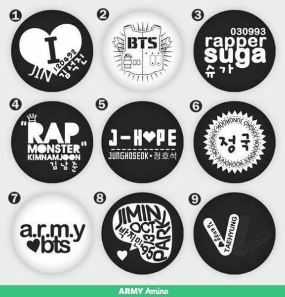 Наклейки БТС чб