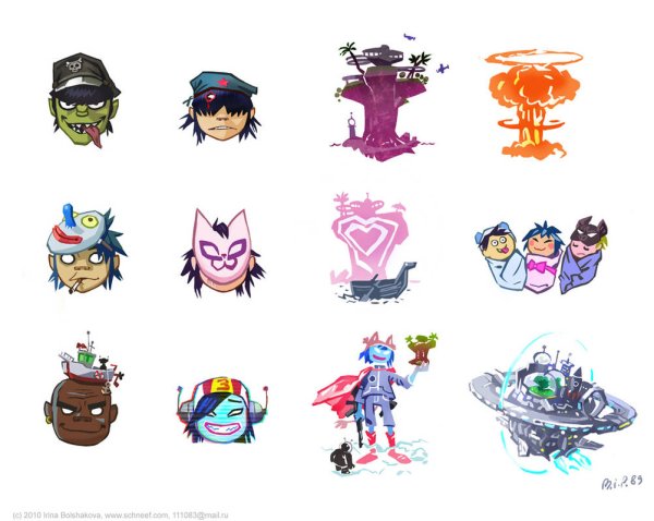 Стикеры гориллаз