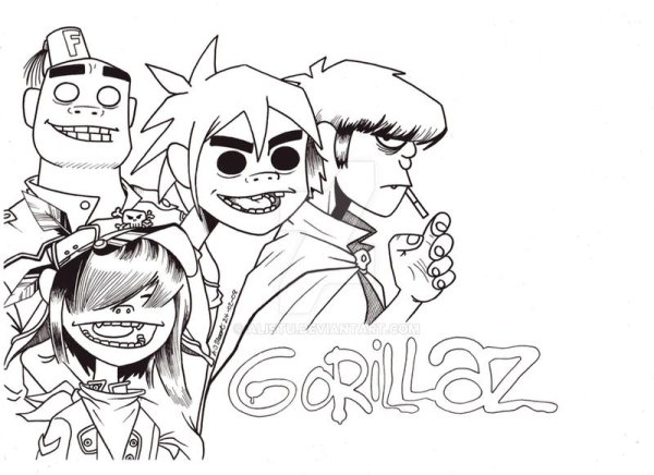Раскраски Gorillaz