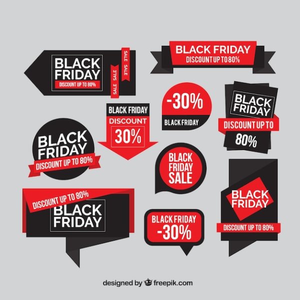 Черная пятница стикер черно белый