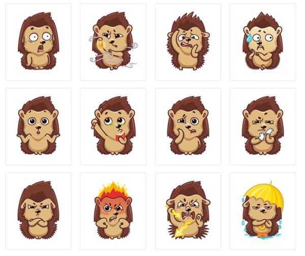 Стикеры с ежиком