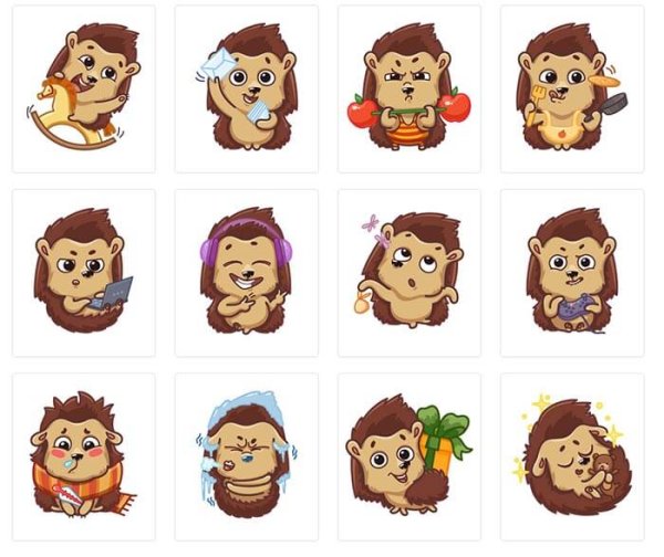 Стикеры ВК Ежик