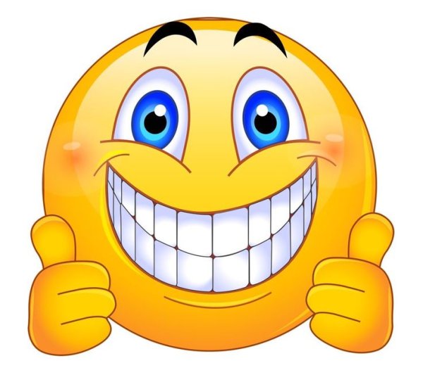 Смайлик с зубами улыбается