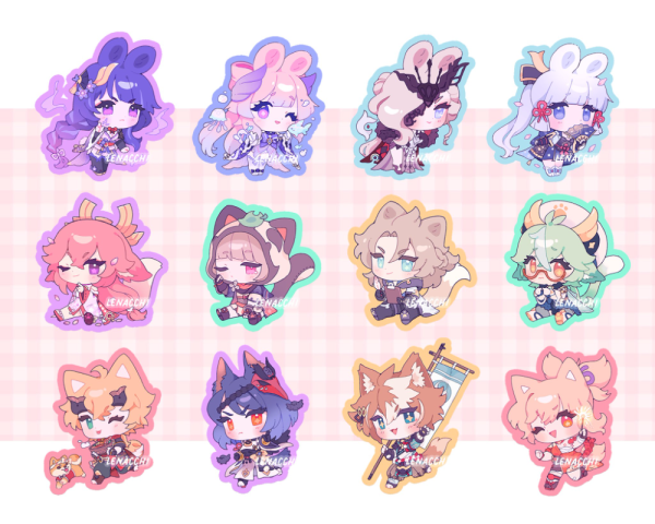 Геншин инпукт наклейки