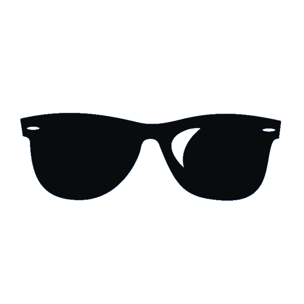 Чёрные очки на белом фоне
