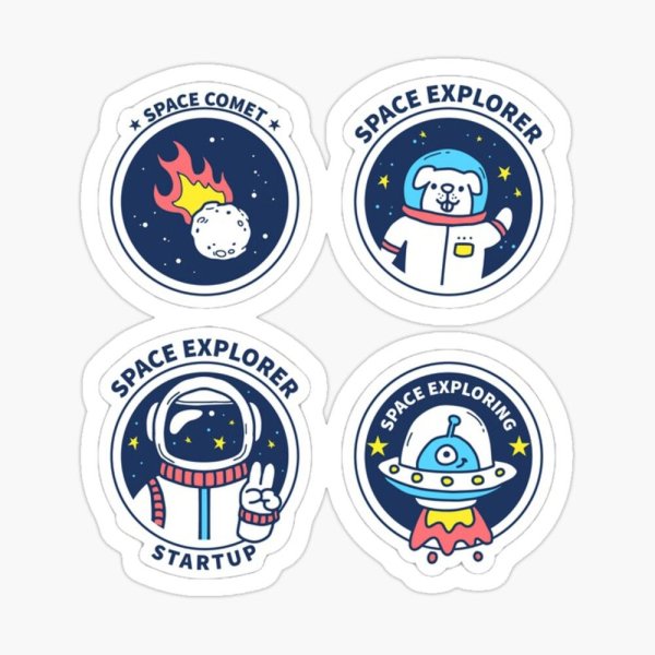Наклейки на тему космонавтики
