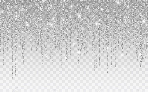 Серебристые блестки на прозрачном фоне