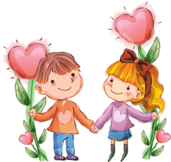 Мальчик и девочка мультяшные