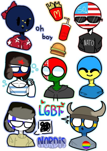 Наклейки Countryhumans