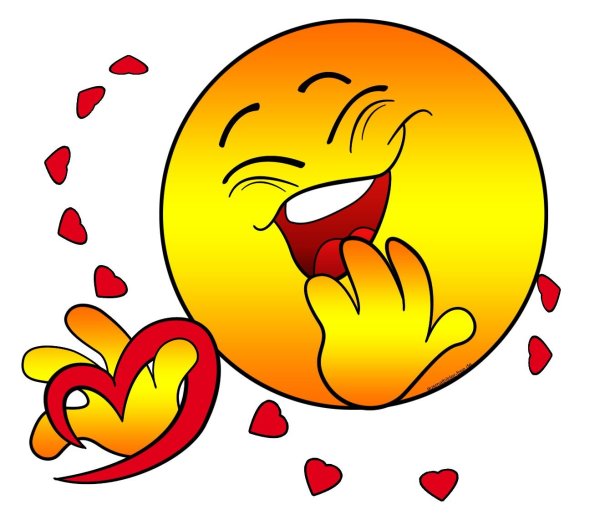 Смайлик с поцелуем и сердечком