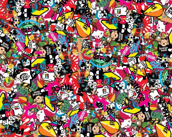 Много наклеек текстура