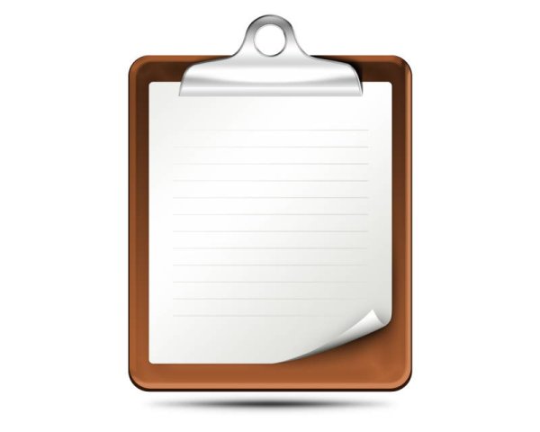 Планшет для бумаги на прозрачном фоне