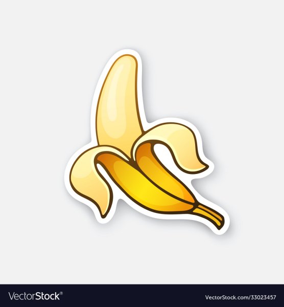 Наклейка на банан вектор
