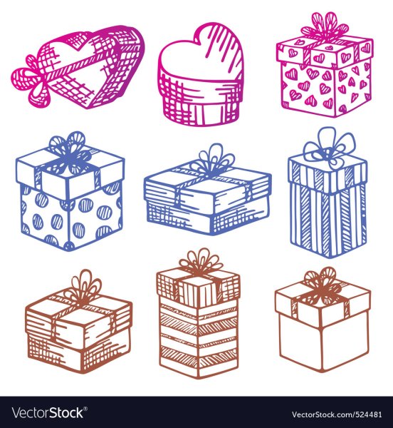 Значок подарка черно белый