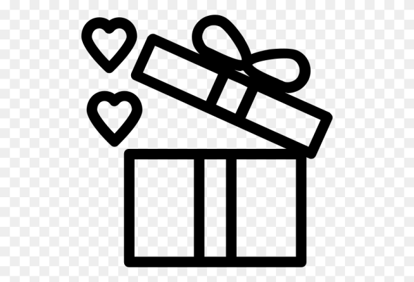 Значок подарка красный