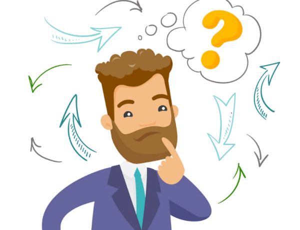 Человек задумался вектор