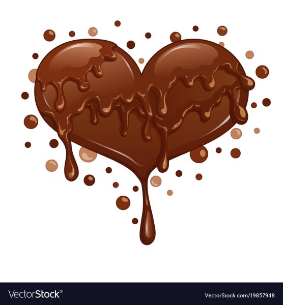 Сердце в шоколаде вектор