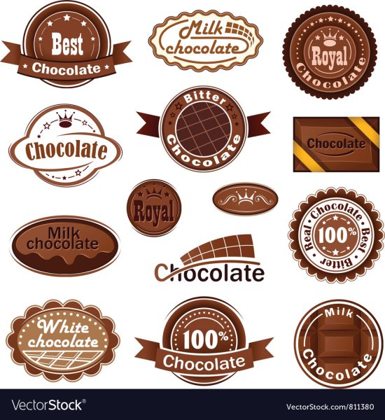 Этикетка шоколад вектор