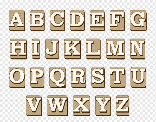 Английский алфавит на прозрачном фоне