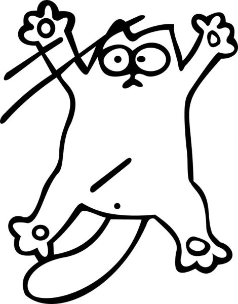 Наклейка кот Саймона на стекле