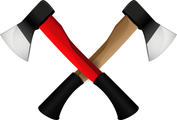 Два топора на белом фоне