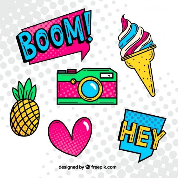 Значки в стиле поп арт